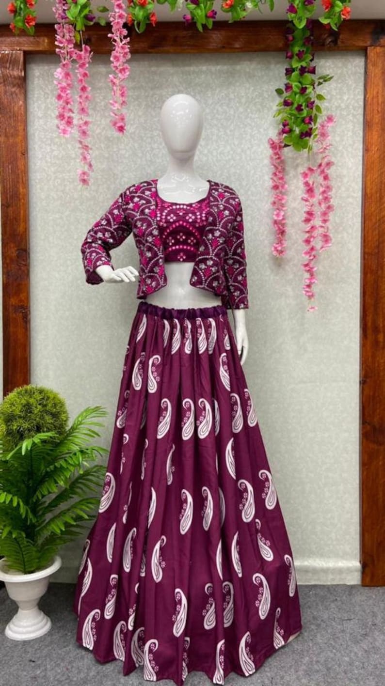 Mirror Embroidered Wedding Lehenga choli with jacket Bridesmaids Lehenga Lehengamall Lehenga choli