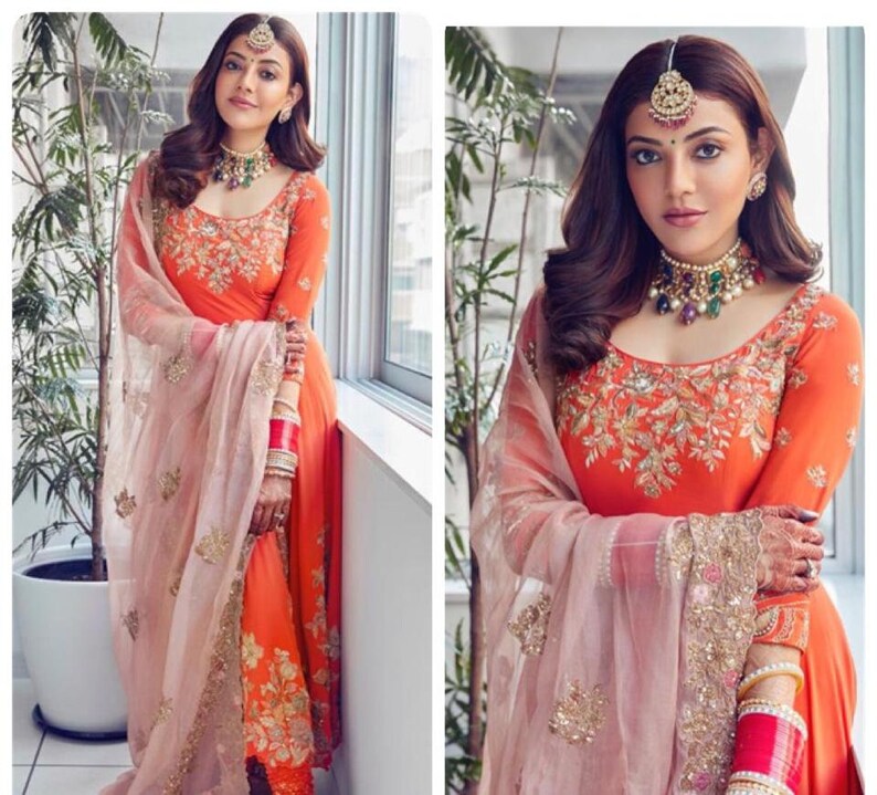 South Indian gown Modern Looking dress gown Bridesmaid gown Traditional gown with fancy dupatta