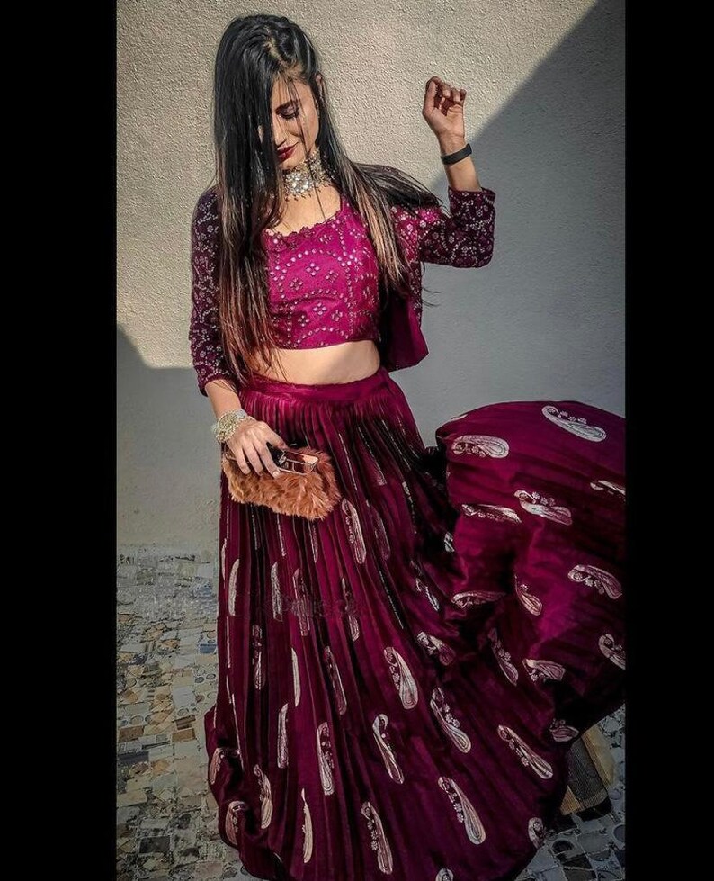 Mirror Embroidered Wedding Lehenga choli with jacket Bridesmaids Lehenga Lehengamall Lehenga choli