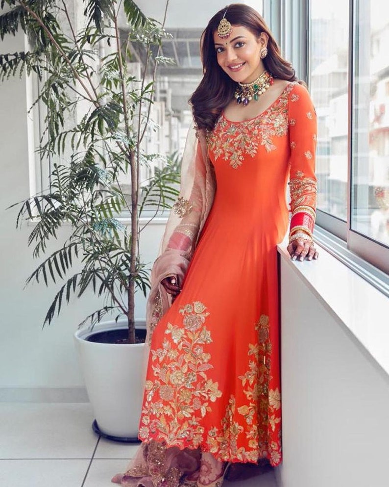 South Indian gown Modern Looking dress gown Bridesmaid gown Traditional gown with fancy dupatta