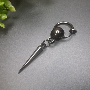 Gunmetal spike clip-on gray spike earring short spike clip-on men spike clip-on goth spike earring non pierced stylish spike clip-on men
