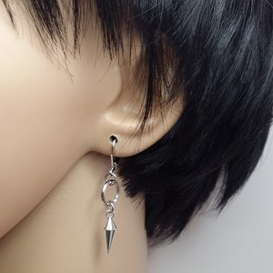 Silber Spike Ohrring Acryl Spike baumeln Silber-Stick baumeln Silber Kegel Ohrring Kegel Männer baumeln Männer Ohrringe Kegel unisex baumeln Spike Männer