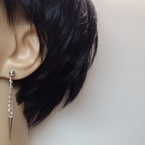 Silver acrylic spike stud silver spike earring long spike stud for men for women long spike earring boho spike dangle stylish spike men stud