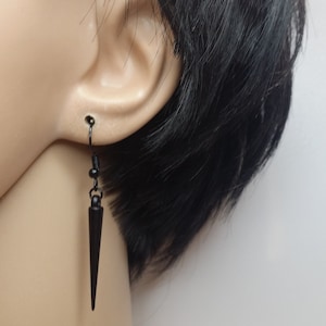 Schwarze Acryl Spitze Ohrhänger schwarze Spitze Ohrring schwarze Spitze Ohrring für Männer für Frauen Gothic Spike Ohrring eine Spitze baumeln stilvolle Spitze Geschenk