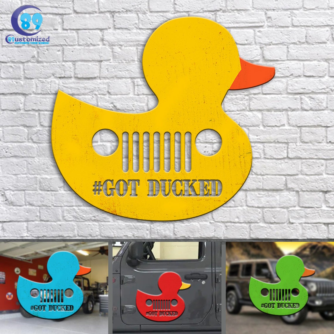 Duck Jeep personalized cut metal sign Duck Duck Jeep Grille Etsy