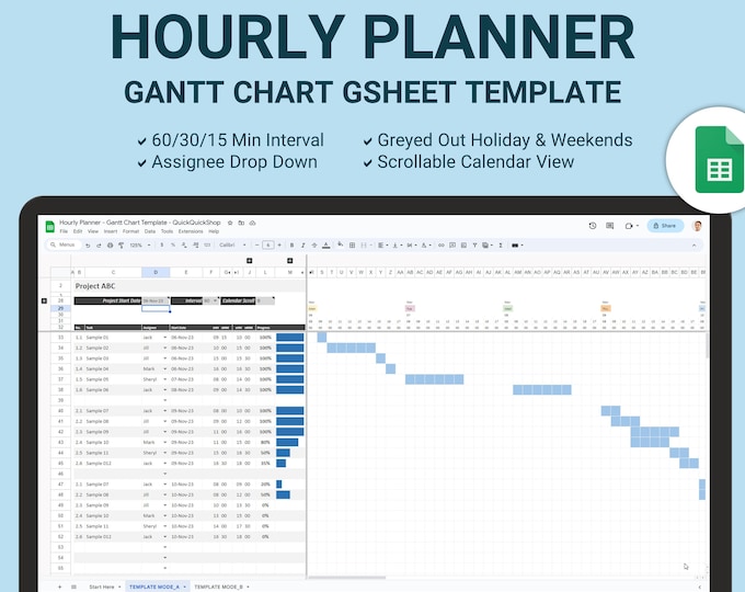 Hourly Planner Gantt Chart Excel Template Project Management Excel Hourly Planner Gantt Chart Excel Template Project Management Excel