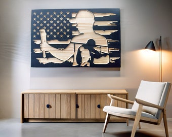 Wooden United States Flag with Plumber Silhouette, Pipefitter Flag, US Flag painted wood, Plumber Gift, Plumber, Tradesman gift,Father&#39;s Day