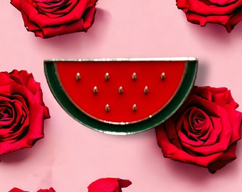 Free PALESTINE Watermelon Enamel Pin (2.4cmx1.2cm) | Free Palestine, Freedom for Gaza (Metal Butterfly Clutch) - READ DESCRIPTION!