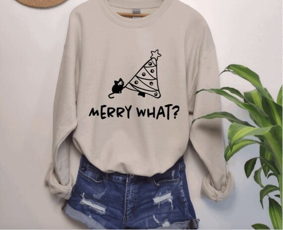 Womens Christmas Jumper Christmas Cat 