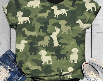 dachshund camo shirt