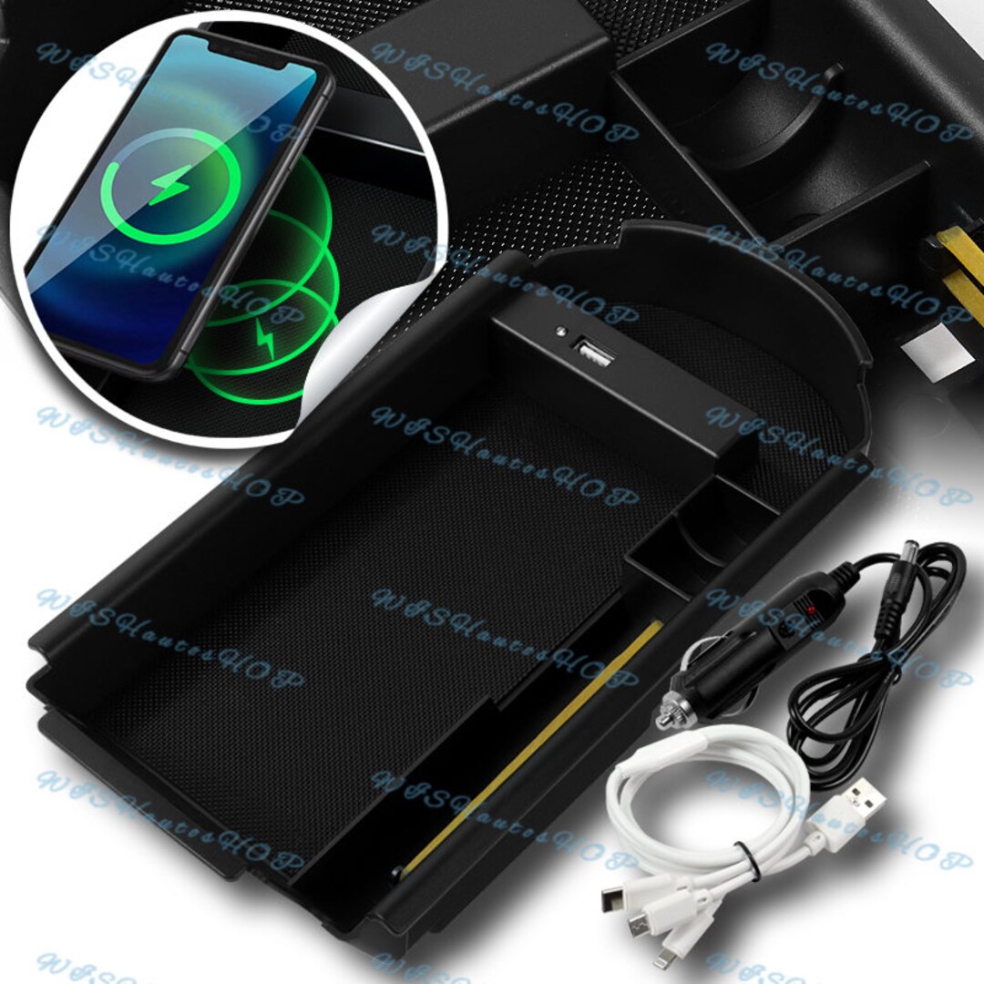 Für 2018 2019 2020 2021 2022 Toyota C-HR Mittelkonsole Organizer  Aufbewahrungsbox USB-Anschlüsse 3 in 1 USB-Kabel Ladegerät für kabelloses  Telefon - .de