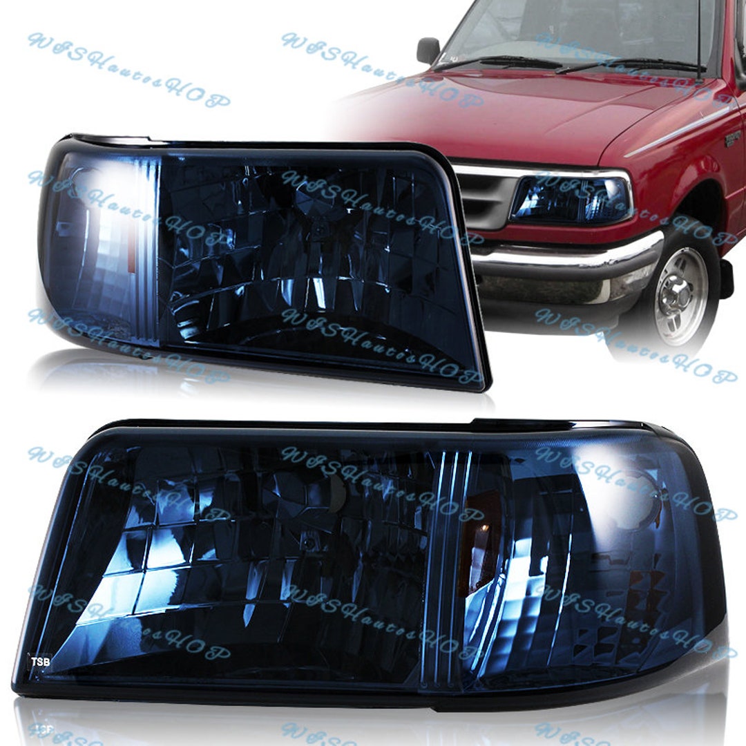 For 1993 1994 1995 1996 1997 Ford Ranger Smoke Lens 2-in-1 Head Lights ...