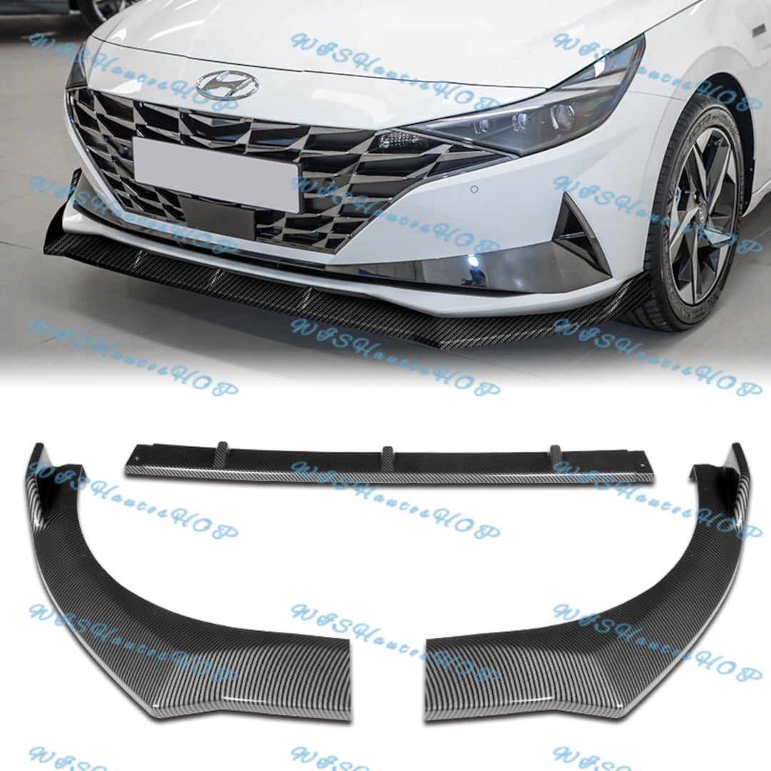 For 2021 2022 Hyundai Elantra Painted Glossy Carbon Fiber Front Bumper ...
