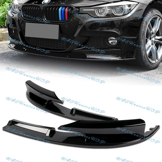 2STK Lackierte schwarze Front Bumper Lip Kit für 12-18 BMW 3-Serie