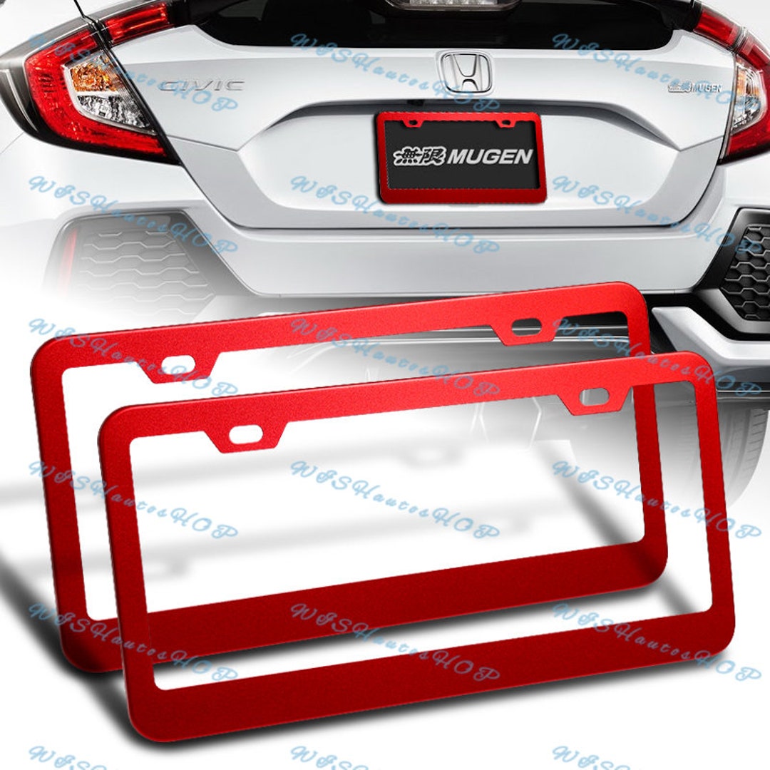 2X For Honda CRV Accessories Red US Flag Patriotic Car License Plate Frame  Cover