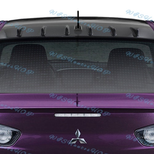 For 2008-2016 Mitsubishi Lancer EVO X Real Carbon Shark Rear Roof Spoiler Wing shops