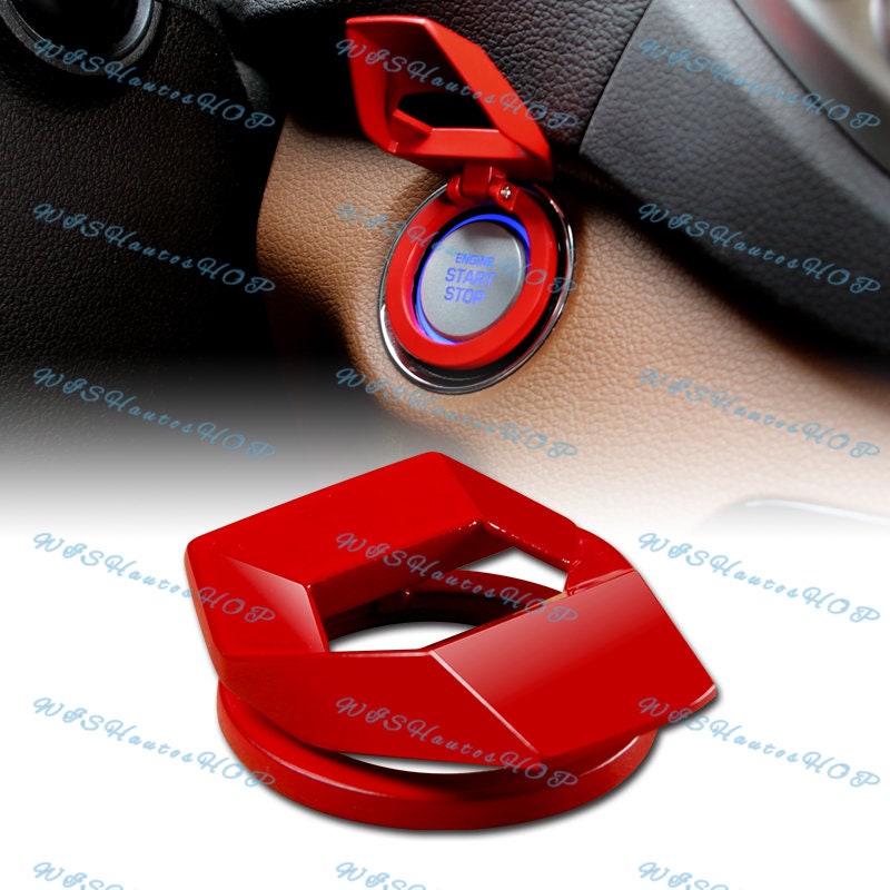 Housse de protection pour bouton poussoir de voiture, anneau décoratif pour  bouton de démarrage, bouton d'allumage universel, anti-rayures,  autocollants décoratifs, rouge doré - Style classique : : Auto