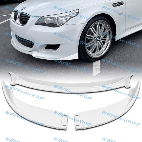 3pcs For 2006 2007 shops 2008 2009 2010 BMW E60 M5 Model Only ( Fit M5 OEM Bumper Only ) Painted Glossy White Front Bumper Spoiler Lip ABS