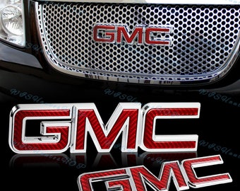 A LOGO GMC YUKON FRONT GRILLE EMBLEM BADGE GRILL BUMPER NAMEPLATE 07 08 09 10-14 