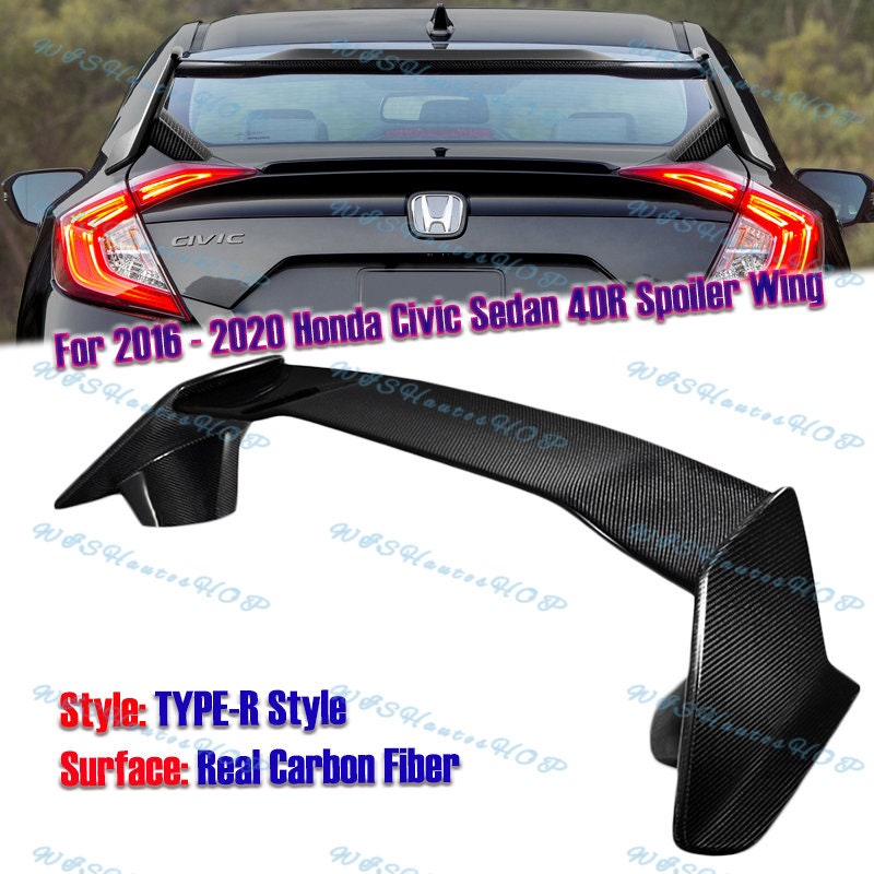 Fit 2012-2015 HONDA CIVIC 4D Sedan Carbon Look Rear Window Roof Spoiler Fit 2012-2015 HONDA CIVIC 4D Sedan Carbon Look Rear Window Roof Spoiler