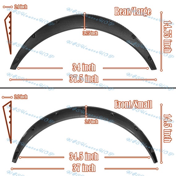 890MM Universal Carbon Painted Flexible Fender Flares Extra Wide