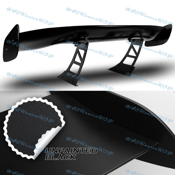57 Inch GT Wing Spoiler Adjustable ABS Glossy Black Rear Trunk