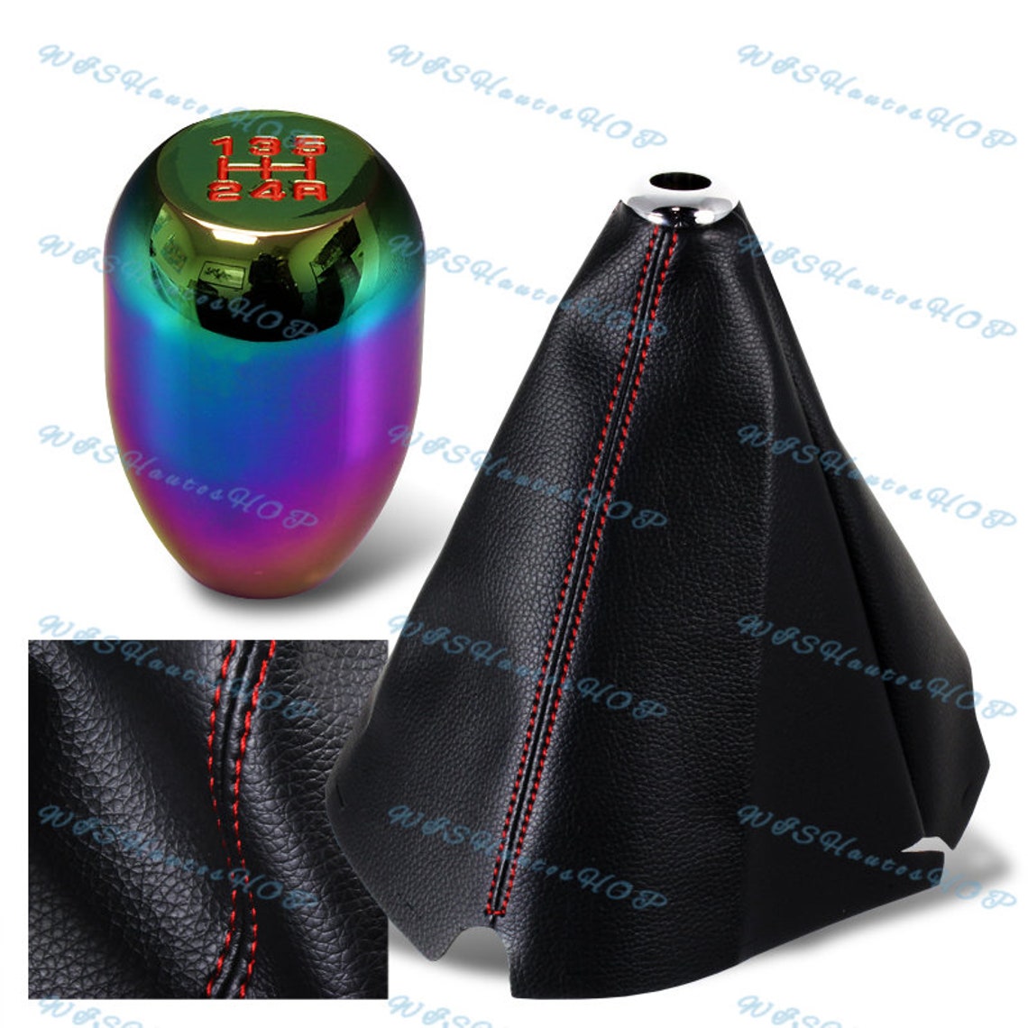 thumbnail image 2 of HDC Autosports Universal Chrome 6-Speed Type-R Manual Shift Knob - T-6061 Billet Aluminum, Red Lettering, 8mm/10mm Adapters 2 of 4
