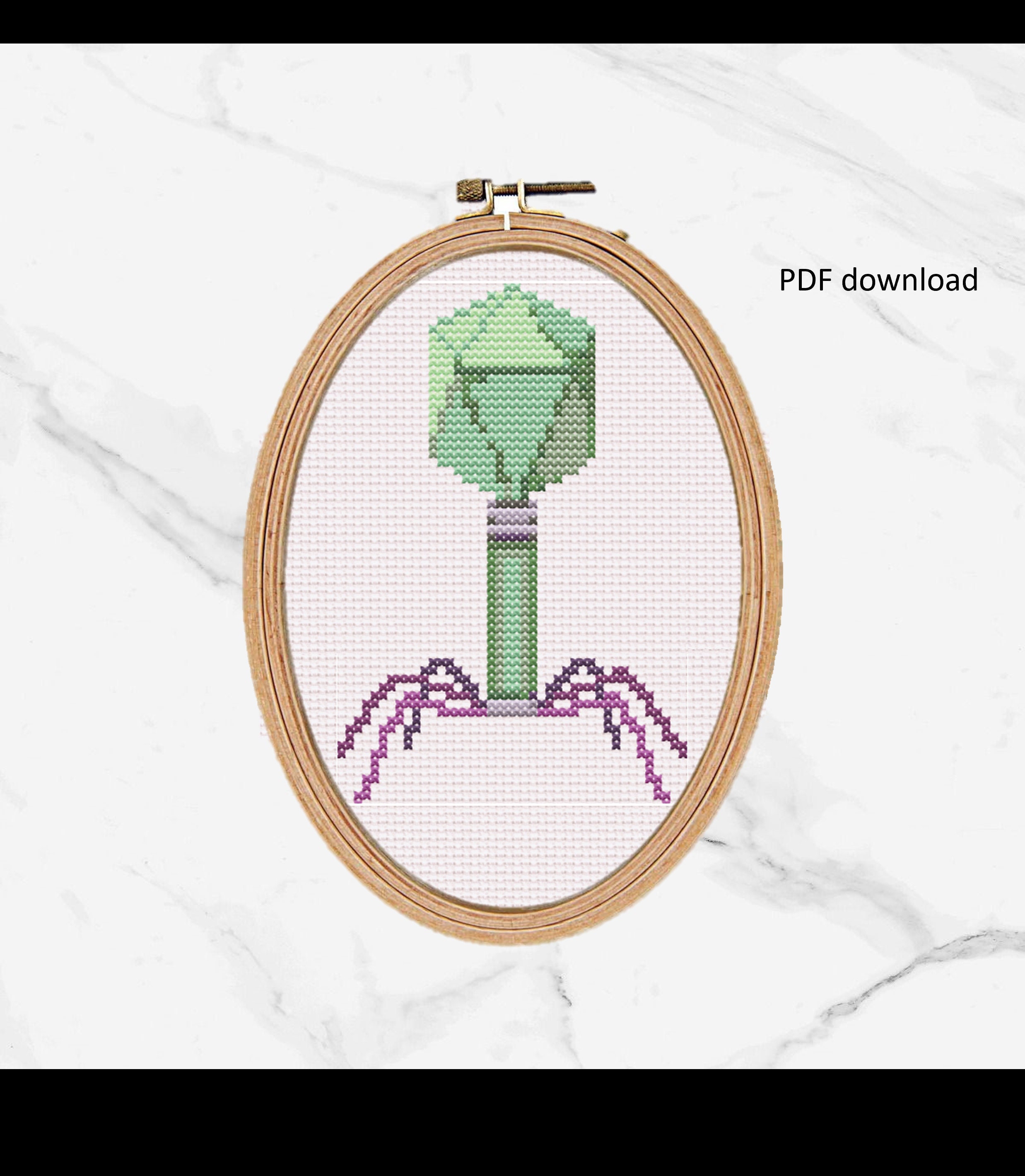 Bacteriophage Cross Stitch Pattern PDF - Etsy