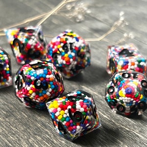 dice set, handmade dice set, resin dice set, dnd dice set, d20 dice, board game accessories, polyhedral dice, full set dice