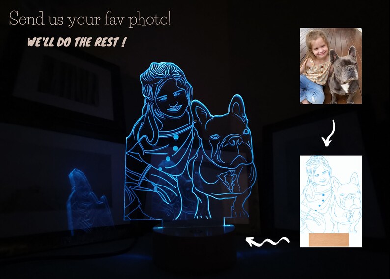Custom ANIME Photo 3D Light Lamp Customized Manga LED Color | Etsy