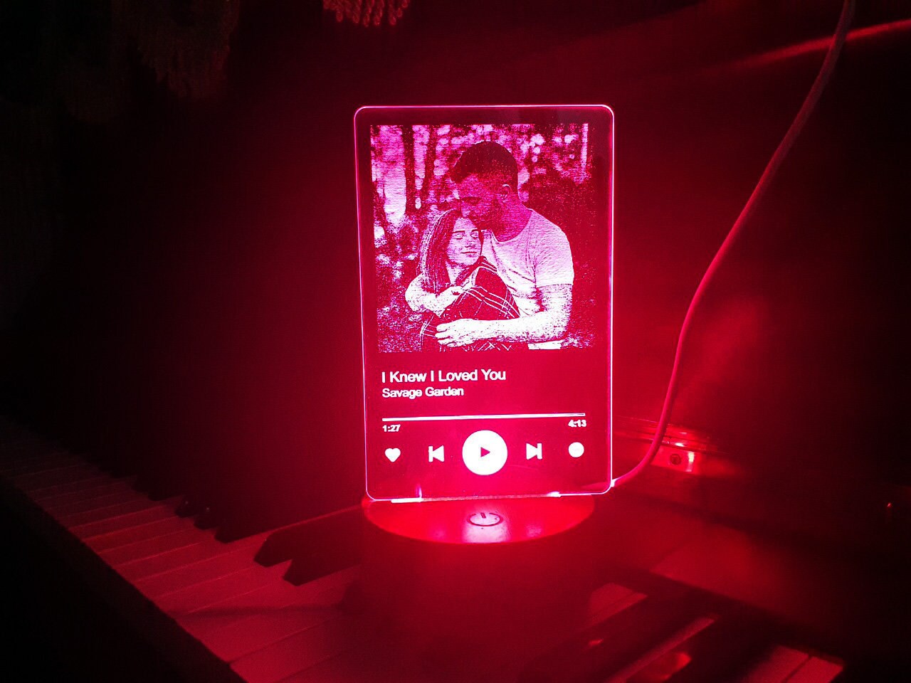 Led Spotify Plaque UV Printed Led Lamp With Spotify Code Etsy