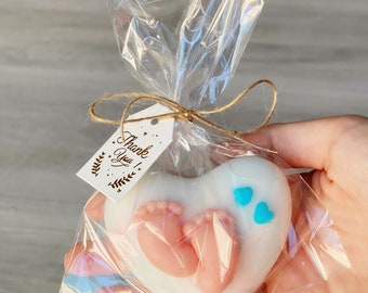 30 Jabones en forma de corazón, recuerdos para baby shower, regalo para fiesta de revelación de género