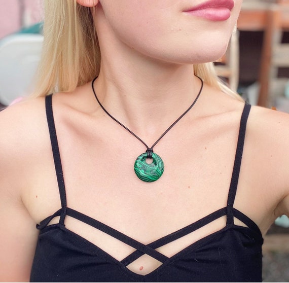 Crystal necklace on sale black cord