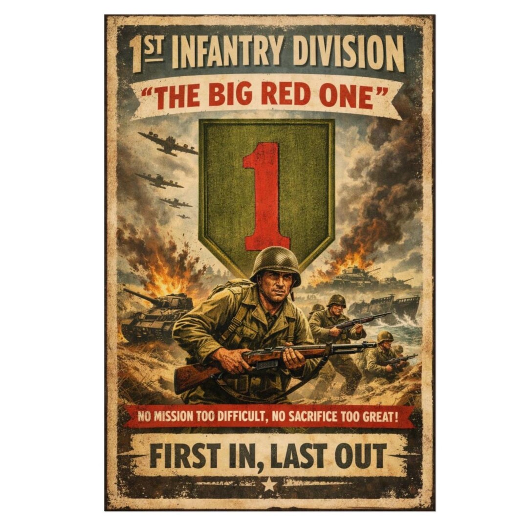 1st Infantry Division 'the Big Red One' Fine Art Poster Vintage