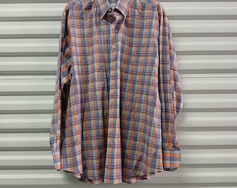 Peter Millar Men's Shirt Extra Large XL Plaid Button Down Work Outdoors Gorpcore