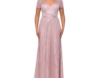 Xscape Beaded Formal Evening Gown Women's 4 Mother Of Bride Wedding Special Occasion Party Dress