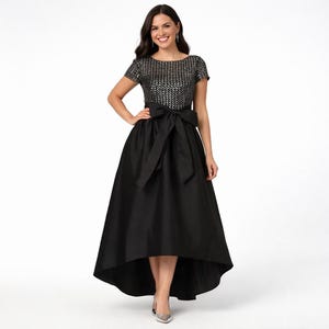 Adrianna Papell Formal Evening Dress Size 10 Black Wedding Guest Prom Pageant Cocktail Party image 1