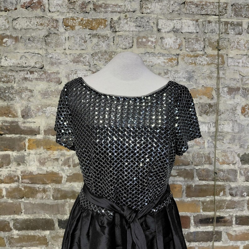 Adrianna Papell Formal Evening Dress Size 10 Black Wedding Guest Prom Pageant Cocktail Party image 6