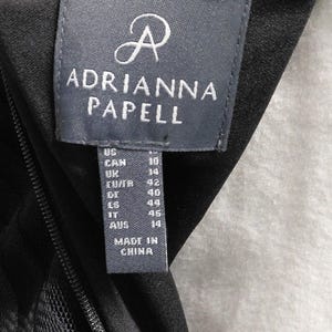 Adrianna Papell Dress Size 10 Black Floral Embroidered Whimsigoth Cocktail Party Wedding Guest image 7