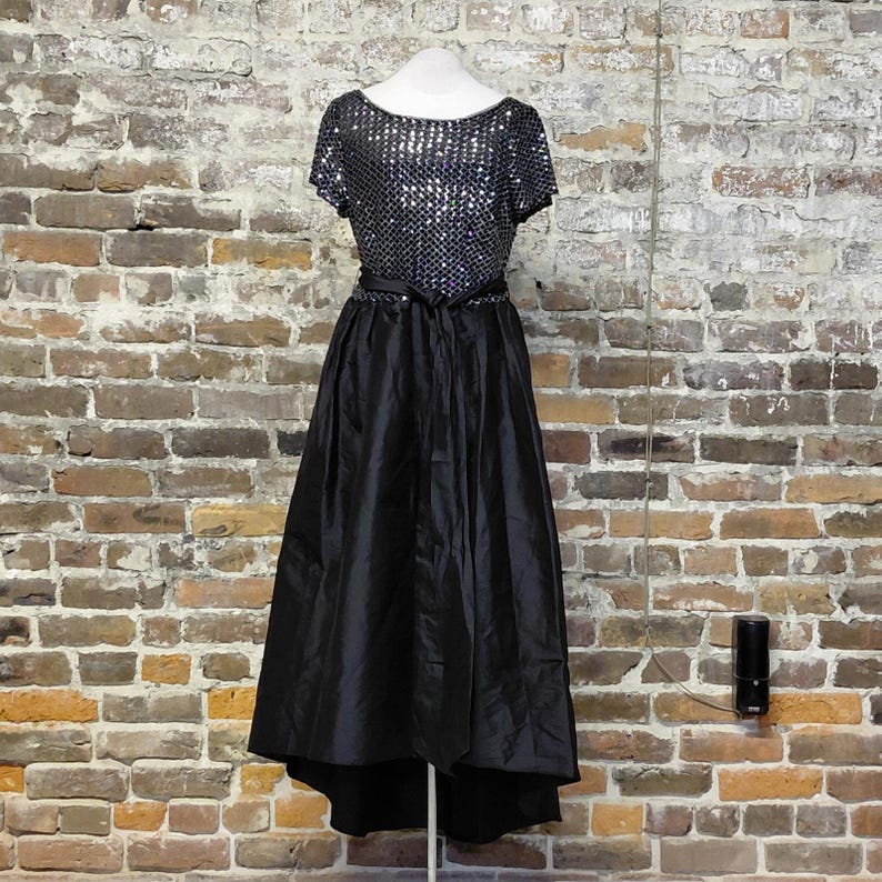 Adrianna Papell Formal Evening Dress Size 10 Black Wedding Guest Prom Pageant Cocktail Party image 5