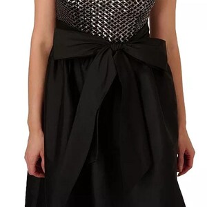 Adrianna Papell Formal Evening Dress Size 10 Black Wedding Guest Prom Pageant Cocktail Party image 4
