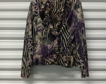 Alberto Makali Women's Top Size Medium Multi Whimsigoth Artsy Boho Blouse