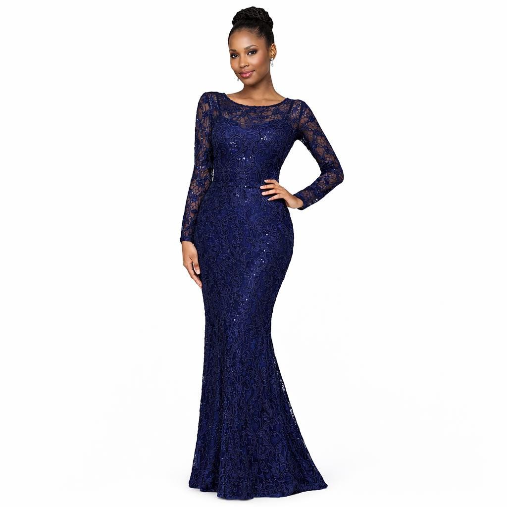 blue dress wedding guest Royal blue infinity long pleated dress main image 0