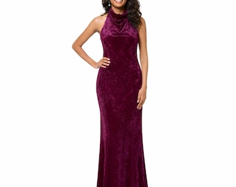 Betsy & Adam Velvet Formal Evening Gown Womens 6 Wedding Guest Cocktail Party Dress