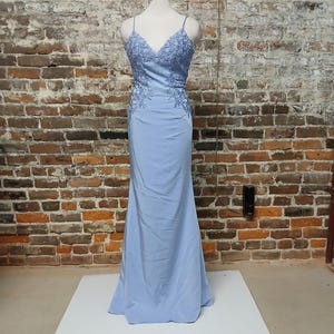 Faviana Formal Evening Gown Women&#39;s Size 4 Blue Wedding Party Pageant Bridesmaid PromDress