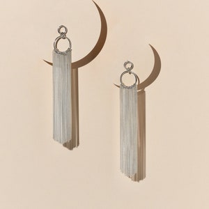 Bridal Boho Earrings Sterling Silver 925 Fringe Earrings Ideal for Wedding or Bridesmaids image 2