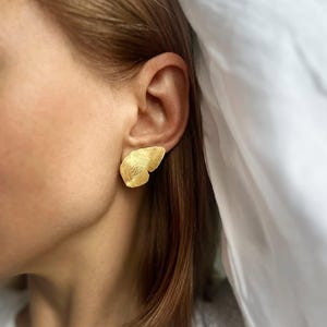 Butterfly wing earrings, Gold plated, trendy evening earrings, everyday earrings, boho style jewelry, gift for her