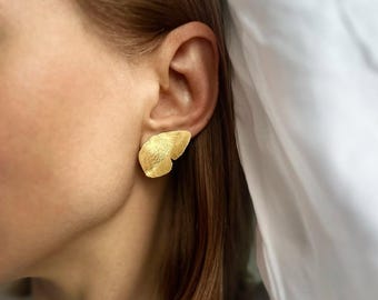 Gold Plated Butterfly Wing Earrings, Sterling Silver 925