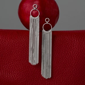 Bridal Boho Earrings Sterling Silver 925 Fringe Earrings Ideal for Wedding or Bridesmaids image 1