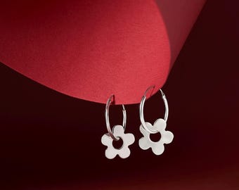 Sterling Silber 925 Blumen Ohrringe, Boho Quaste baumelt